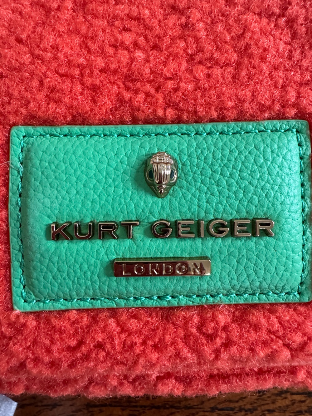 NWT Kurt Geiger London Chiswick Orange Faux Shearling Camera Bag w/ Two Straps - Picture 8 of 10